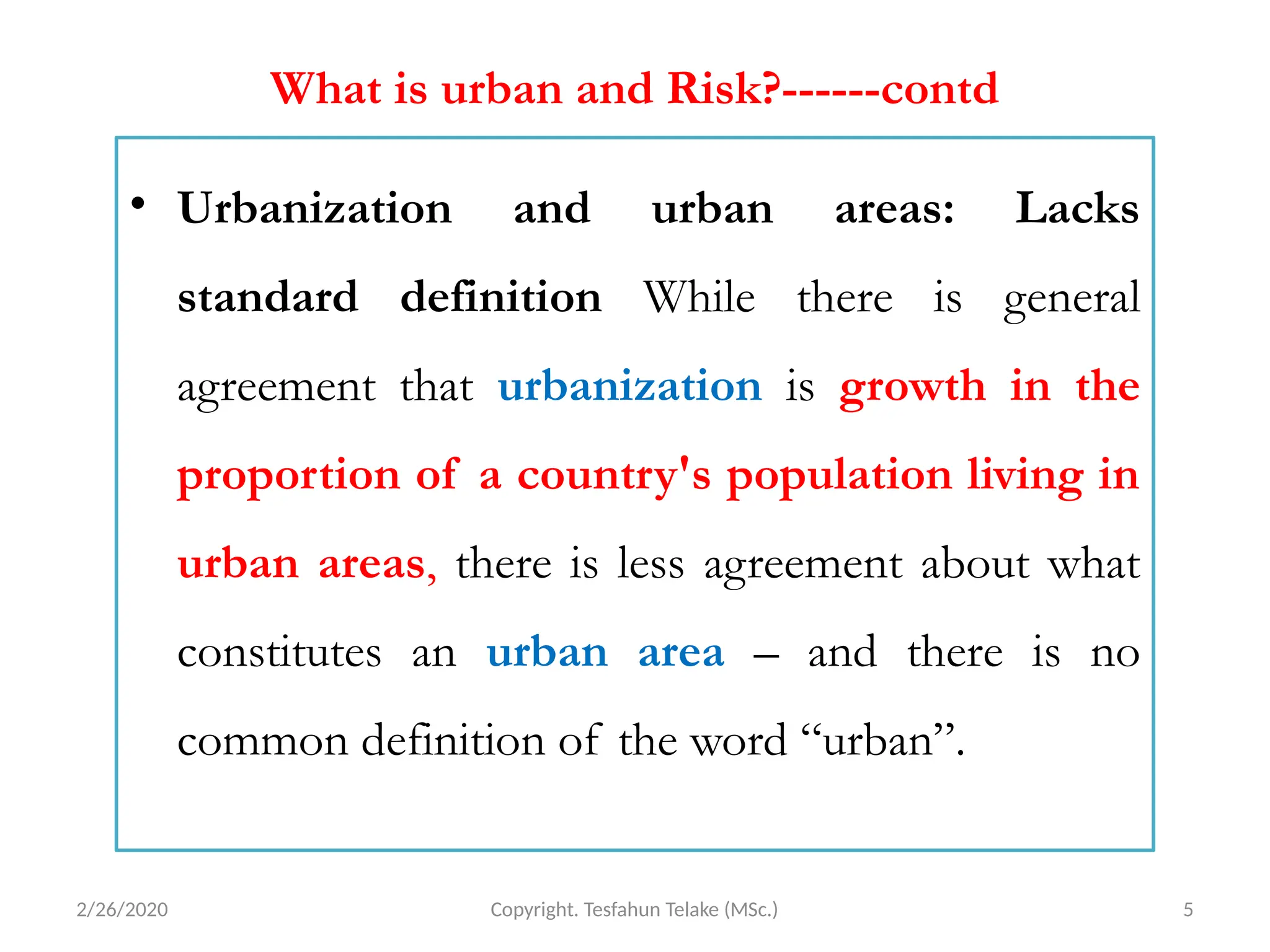 urban risk management course drsmsd 1 gambella | PPTX