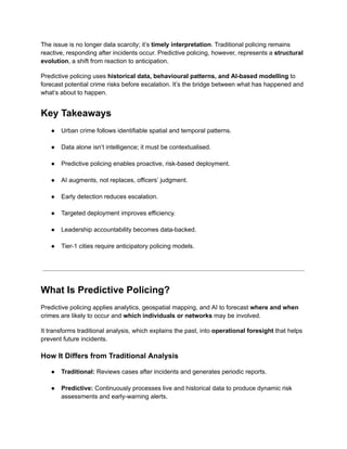 How Predictive Policing Transforms Urban Crime Control in Tier-1 Cities ...