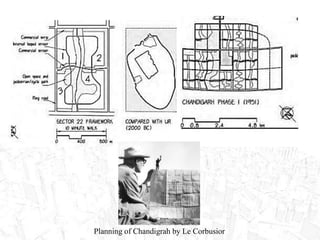Planning of Chandigrah by Le Corbusior
 