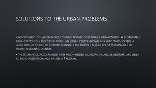 Urban development in pakistan