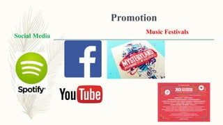 Promotion
Social Media
Music Festivals
 
