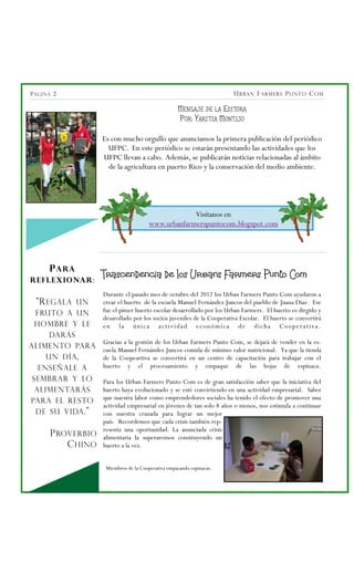 Es con mucho orgullo que anunciamos la primera publicación del periódico
UFPC. En este periódico se estarán presentando la...