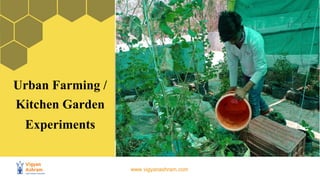 www.vigyanashram.com
Urban Farming /
Kitchen Garden
Experiments
 