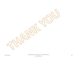2/17/2023 10
KUNTAMALLA SUJATHA, G. PRASHANTHI,
M. ABHISHEK
 