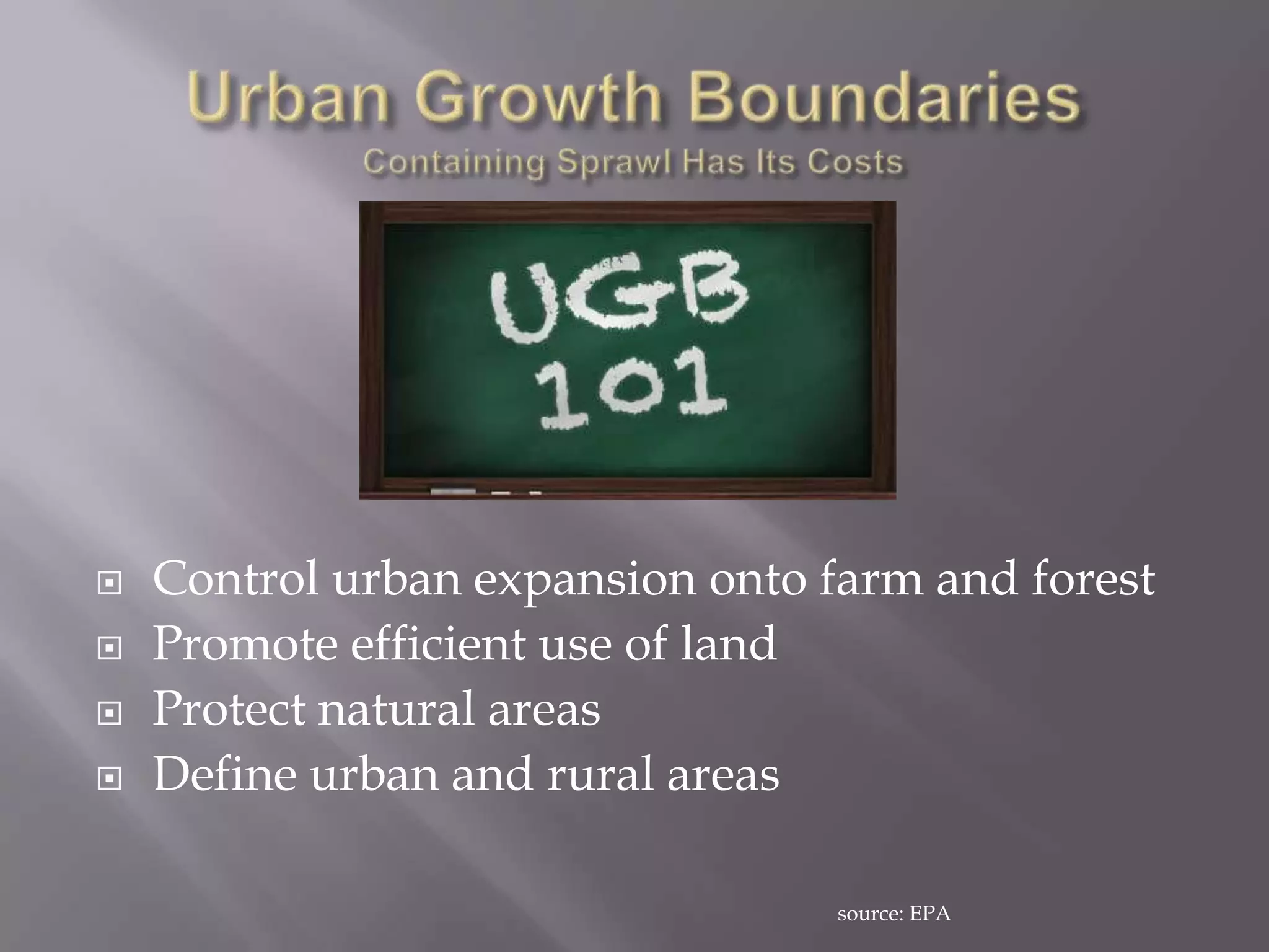 Urban growth boundaries | PPTX
