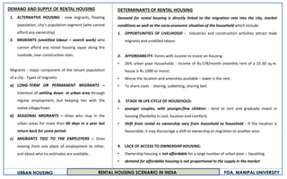 Urban housing scenario and rental housing in india | PDF
