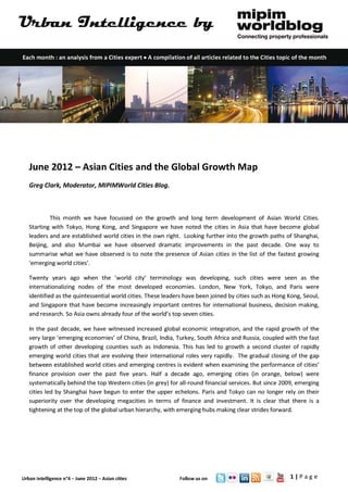Urban intelligence - June 2012 - Asian cities and the global growth map