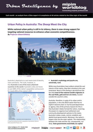 Urban Intelligence 8- October 2012- Cities Urbanisation and National Urban Policy