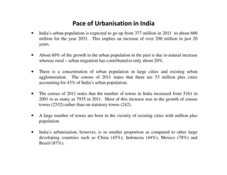 Urbanisation In India Urbanisation in India - 12th Plan (2012 - 2017) | PDF