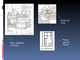 Plano detallado de Priene Planta casa de Priene Puerto de Pireo 