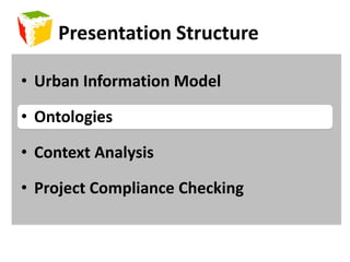 Exploring the urban modelDemonstrate GSq model with SMCLot and Road objects and propertiesBuildings are located on SitesExamine Aarlborg and show footprint & Totalheight property (Google earth demo)Gadigal building – examine by storey and show spacesPollina Residence – show element properties