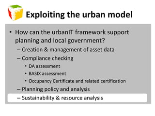 What makes this different?BIMextension to form an urban information modelGISachieves better granularity at the urban scaleOntologiesfor knowledge integration