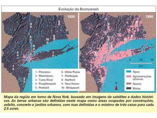 As regiões metropolitanas e a conurbaçãoCrescimento das metrópoles brasileirasJunção de suas áreas urbanas+=Aumento das cidades situadas em seus arredoresProcesso denominado conurbação.Formou-se, assim, uma imensa área urbana, Chamada de MegalópoleEm virtude dessa integração, foram criadas as regiões ou áreas metropolitanas. 