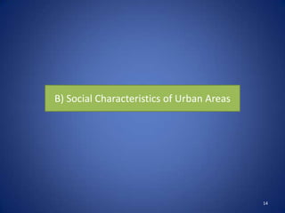 B) Social Characteristics of Urban Areas




                                           14
 