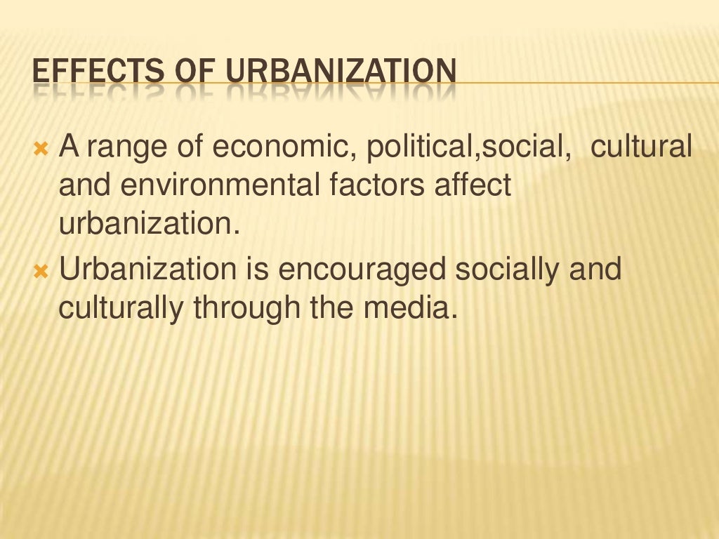 Urbanization impacts