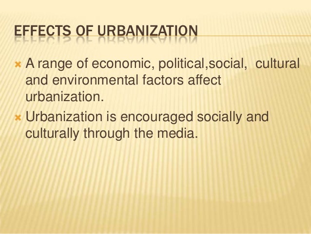 Essay on urbanisation