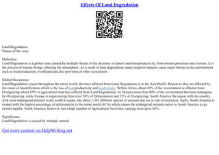 Urbanization And Environmental Degradation | PDF