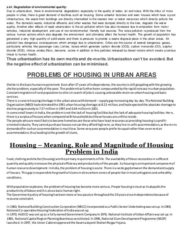 housing problems essay