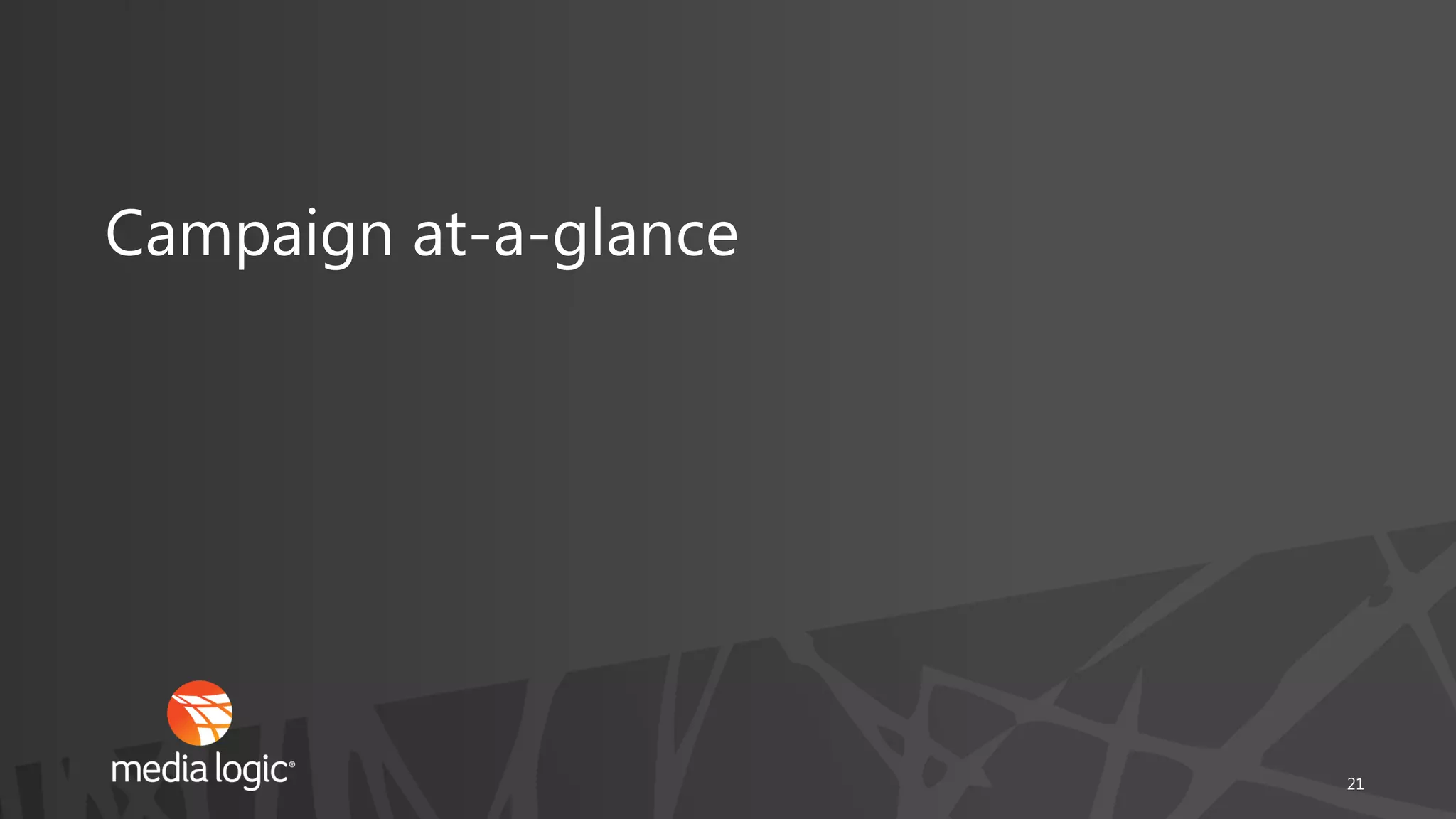 Campaign at-a-glance
21
 