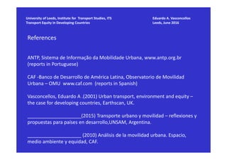 Urban Mobility Challenges in Developing Countries - the Case of Latin ...