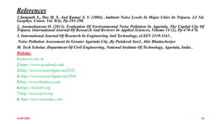 Noise pollution a case studies In Agartala municipal council | PPTX