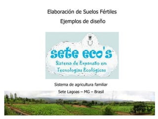 Elaboración de Suelos Fértiles  Ejemplos de diseño Sistema de agricultura familiar  Sete Lagoas – MG – Brasil  