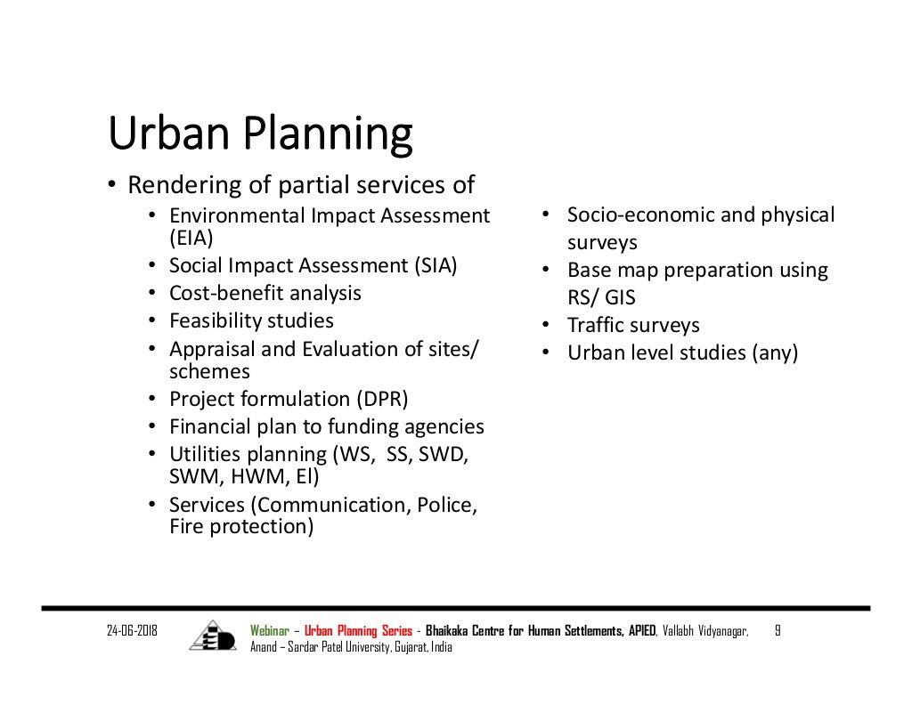 Urban planning 01 the scope for urban planning in society