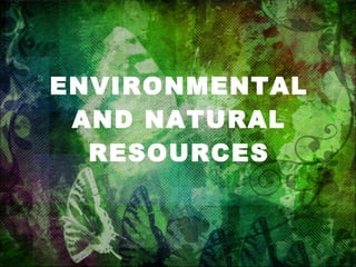 ENVIRONMENTAL AND NATURAL RESOURCES 