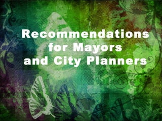 Recommendations for Mayors and City Planners 