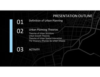 Urban planning theories guide how cities develop and function. | PDF