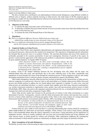Urban poverty and juvenile delinquency in nigeria | PDF
