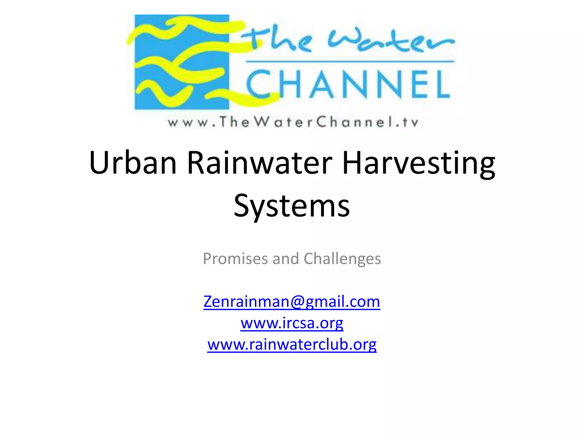 Picture of Urban rainwater harvesting systems promises and challenges in Bangalore ...