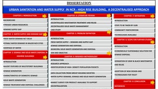 URBAN SANITATION AND WATER SUPPLY IN NCR HIGH RISE BUILDING, A ...