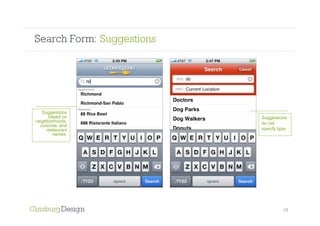 Search Form: Suggestions




   Suggestions
      based on             Suggestions
neighborhoods,             do not
  cui...