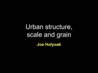 Urban structure, scale and grain Joe Holyoak 