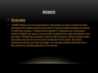 Asynchronous Rondo Design Urban traffic management system assignment 2 | PPTX