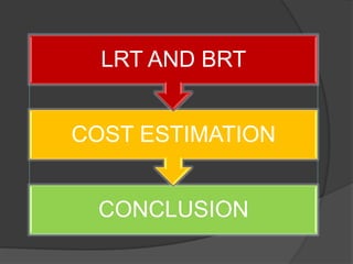 LRT AND BRT


COST ESTIMATION


 CONCLUSION
 