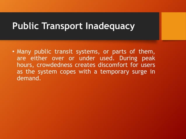 Urban transport problems | PPTX | Logistics and Transportation Industry ...