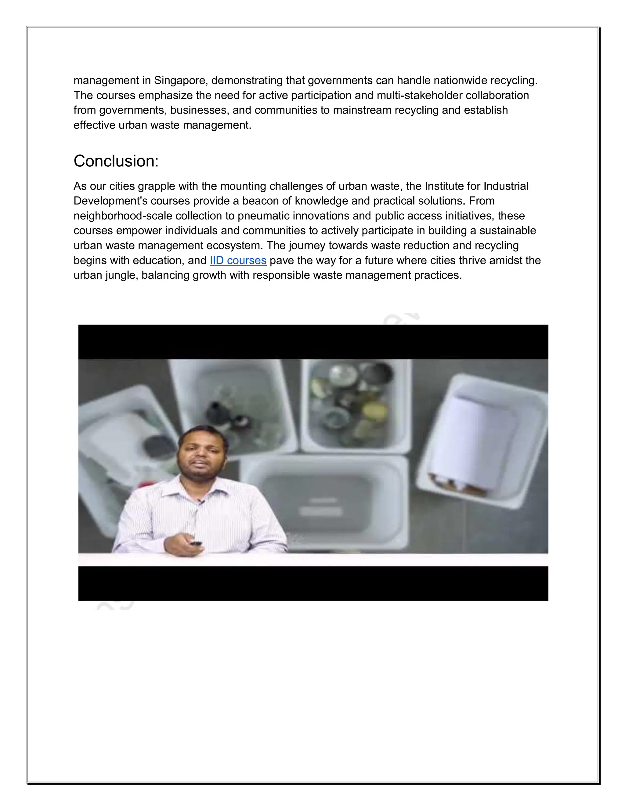 Mastering Urban Waste Management for a Sustainable Future. | PDF