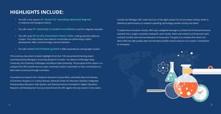 HIGHLIGHTS INCLUDE:
•	 The URC is the nation’s #1 cluster for awarding advanced degrees 		
in medicine and biological scie...