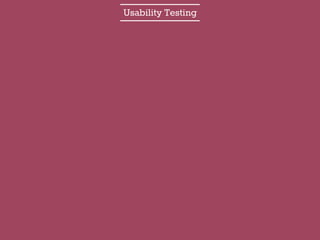 Usability Testing
 