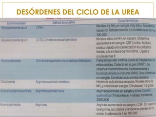 DESÓRDENES DEL CICLO DE LA UREA