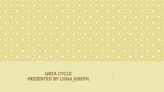 UREA CYCLE
PRESENTED BY LISHA JOSEPH
 