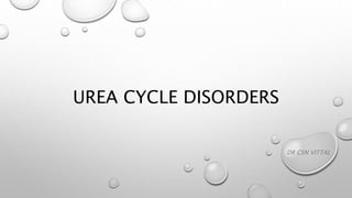 UREA CYCLE DISORDERS
DR CSN VITTAL
 