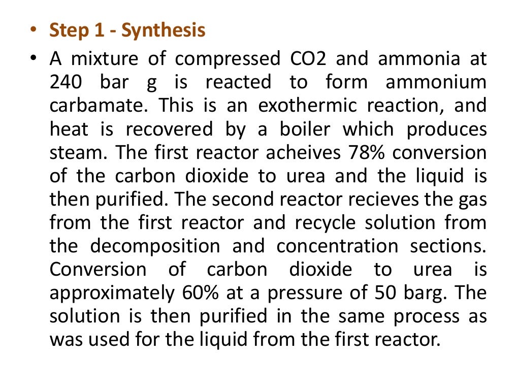Urea manufacturing process