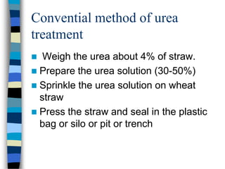 Urea treatment of wheat straw | PPTX