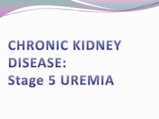 CHRONIC KIDNEY DISEASE: Stage 5 UREMIA 