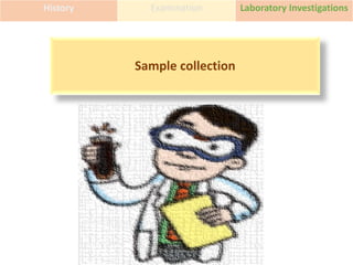 History Examination Laboratory Investigations
Sample collection
 
