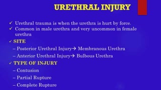 URETHRAL INJURY- Trauma Surgery