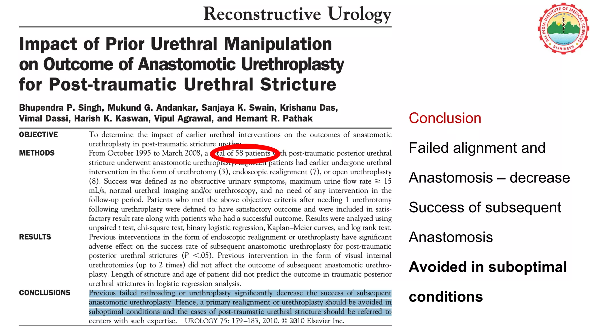 Conclusion
Failed alignment and
Anastomosis – decrease
Success of subsequent
Anastomosis
Avoided in suboptimal
conditions
41
 